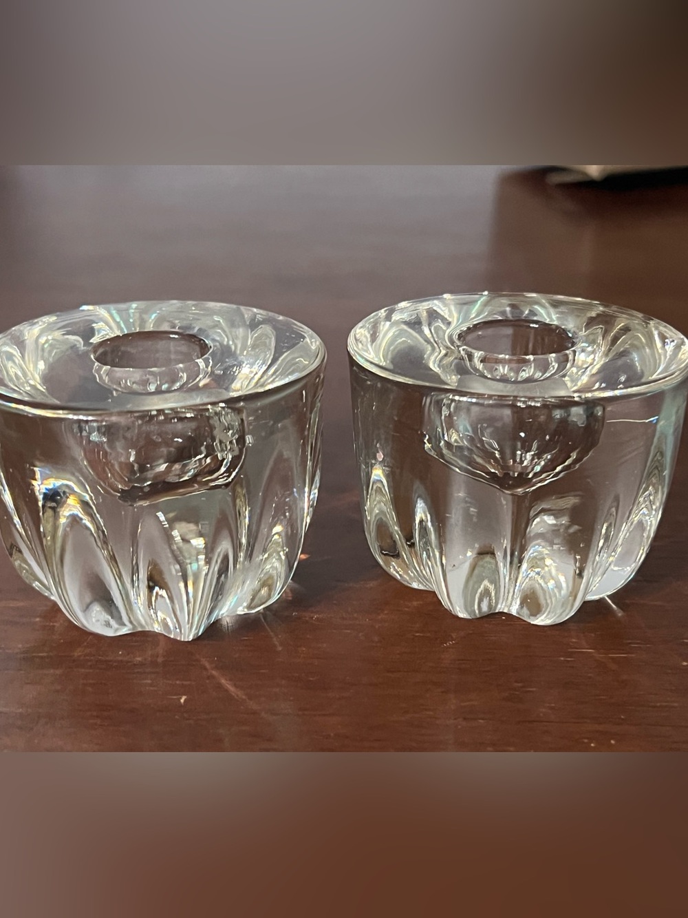 Vintage Glass Taper Candle Holders